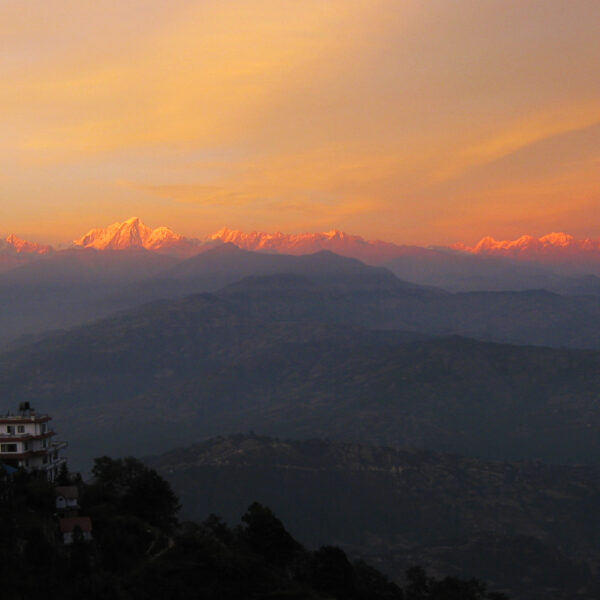 Sunset from Club Himalaya Hotel in Nagarkot, Nepal